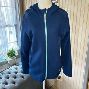 Spyder Fleece Zip Hoodie Men’s Large Blue Performance Jacket Full Zip
